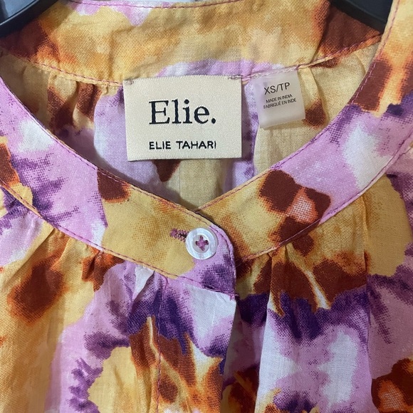 Elie By Elie Tahari Bright Floral Abstract geometric Blouse Modal Size XS Art - Picture 2 of 7